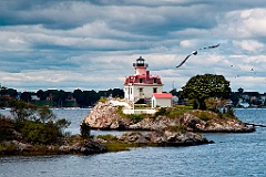 Pomham Rocks Light After Storm in Rhode Island